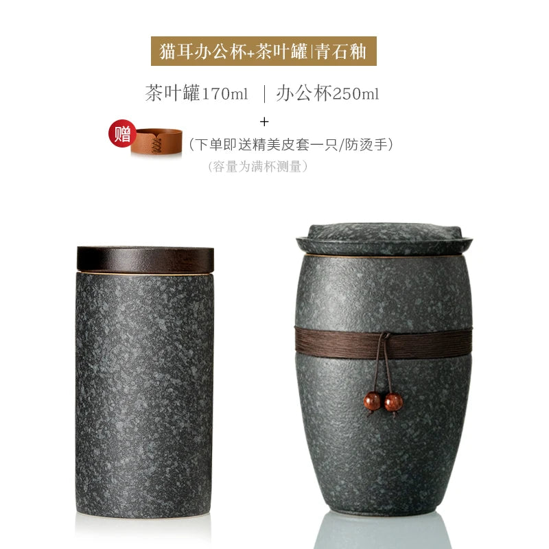 Tea Separation Tea Cup Ceramic with Lid Creative Tea Cup Personal Filter Office Portable Household Water Cup
