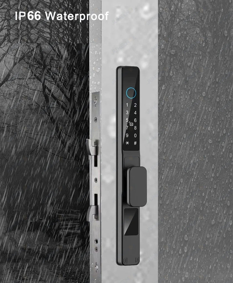 TTLock APP Waterproof Fingerprint Password Smart Lock For Outdoor Pull Push Sliding Aluminum Door 2885/ 3585/ 4585 /6085 Mortise