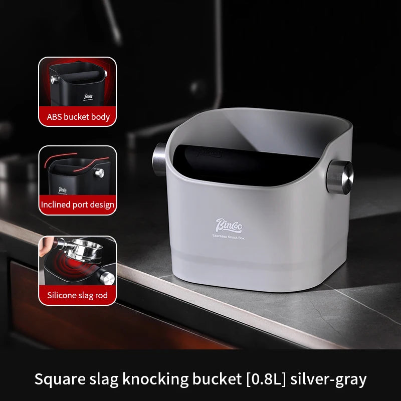 Bincoo 0.8L Coffee Knock Box Espresso Grounds Container Anti Slip Espresso Dump Bin Grind Beveled Barista Goods Cafe Accessories