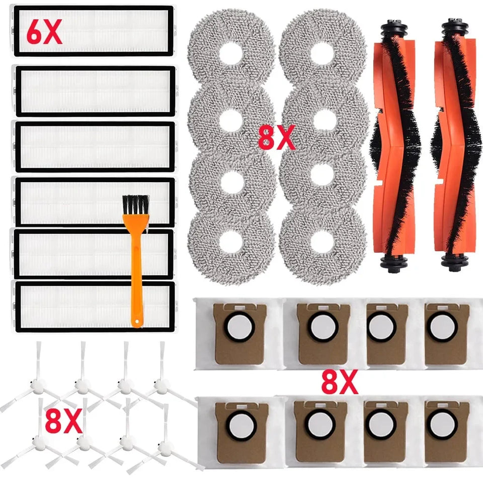 For Xiaomi Robot Vacuum X20+/X10+ /X20 Plus/X10 Plus Parts Mop Cloth Dust Bag Roller Side Brush Hepa Filter Part Accessories