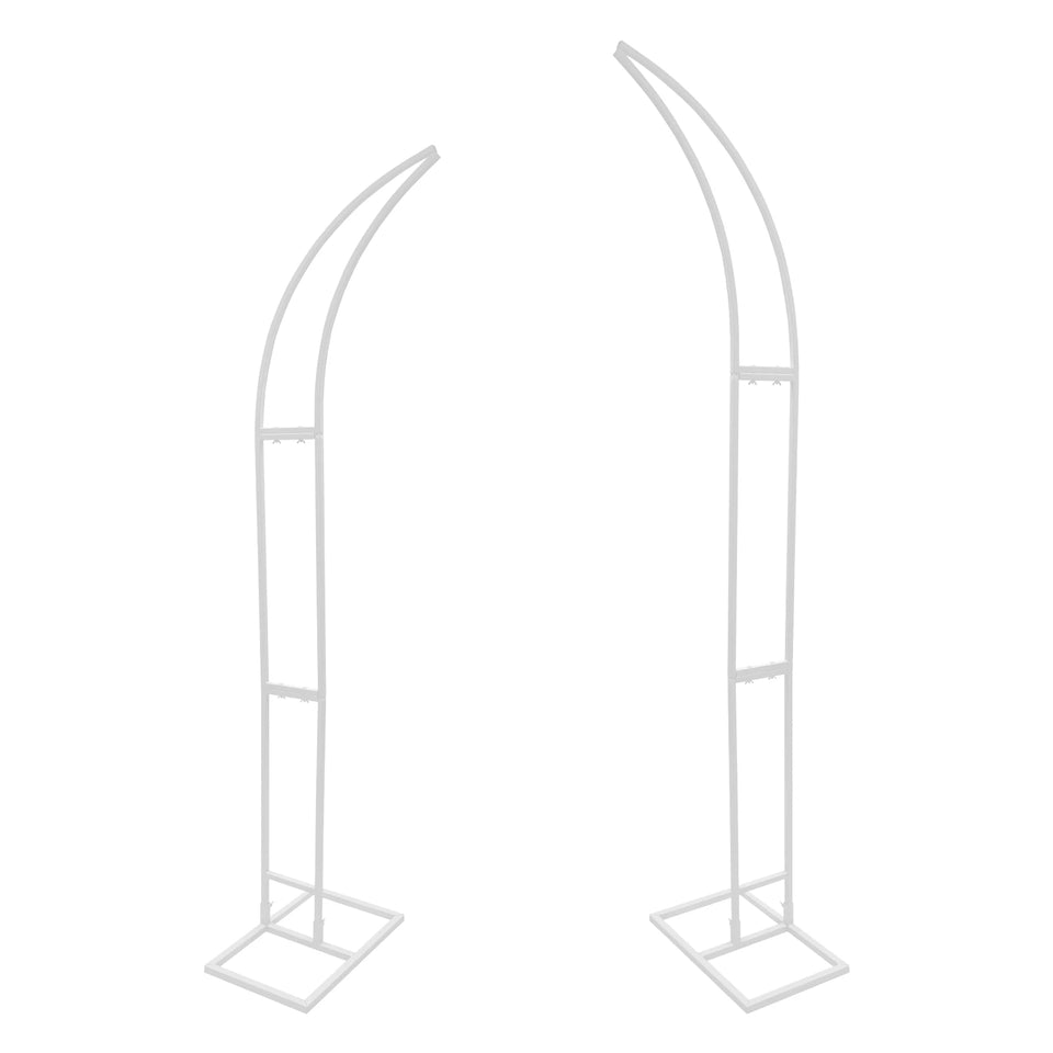 2PCS Wedding Arched Bracket,2.1m & 1.9m White/Gold Curved Wedding Stand,Decoration Backdrop Stand for Ceremony and Party