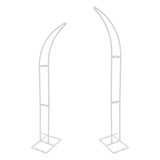 2PCS Wedding Arched Bracket,2.1m & 1.9m White/Gold Curved Wedding Stand,Decoration Backdrop Stand for Ceremony and Party