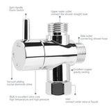 Shower Head Diverter Valve Anti-scratch Shower Arm Splitter Corrosion Resistant 3-Way Shower Arm Diverter Bathroom Accessories