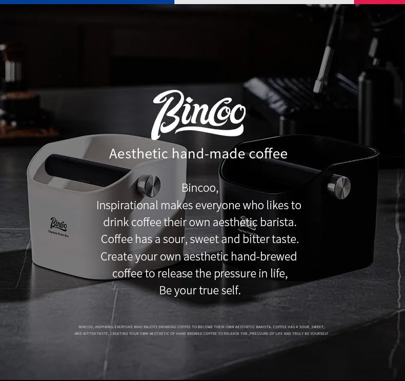 Bincoo Coffee Knock Box Espresso Grounds Container Dump Bin Bucket Anti Slip Powder Beveled Residue Home Cafe Bar Barista Tools