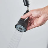 Matte Black Kitchen Sink Faucet with Pull Down Sprayer 1 Handle 2 Hole Mixer Tap Hot and Cold Taps