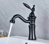 Chrome Basin Faucet Brass Black 360° rotatable basin faucet European-style Hot and Cold mixing faucet Brushed
