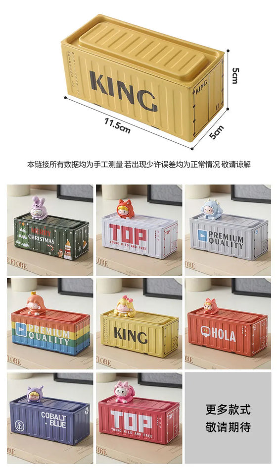 Mini Compact Iron Storage Container - Creative Desktop Organizer Desk Organizer Metal Box for Rings Chargers Pens Coins Jewelry