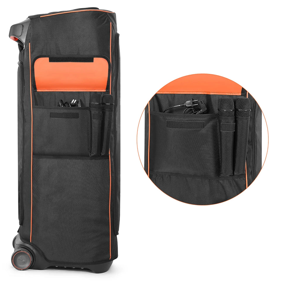 Dust Case Waterproof Speaker Case Slip Sleeve Nylon Fabric Multifunction Bag with Side Storage Pocket for JBL Partybox
