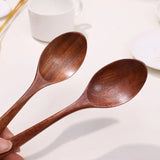 1-10PCS Long Hand Wooden Spoon Ellipse Ladle Sets Tea Coffee Honey Stir Spoons Kitchen Spice Scoops Tableware Stirrer Teaspoons