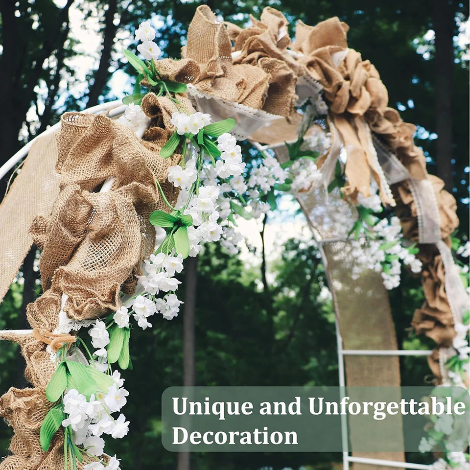 Natural Burlap Table Runner Farmhouse Jute Fabric Kitchen Coffee Tablecloths for Wedding Aisle Carpet Garden Outdoor Decorations
