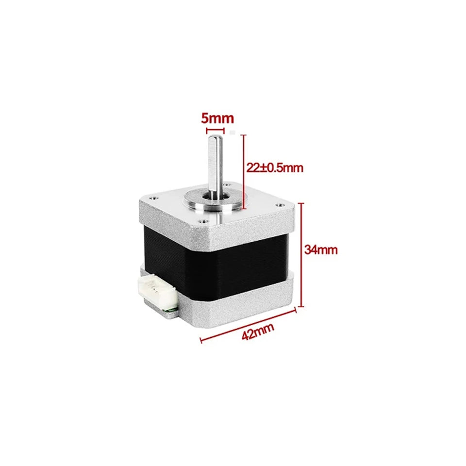 Nema17 Hybrid Open-loop Stepper Motor 2PH 34/40/48/60mm Length 4-Lead 0.28/0.42/0.56/7Nm for 3D Printer CNC Machine Tools Laser