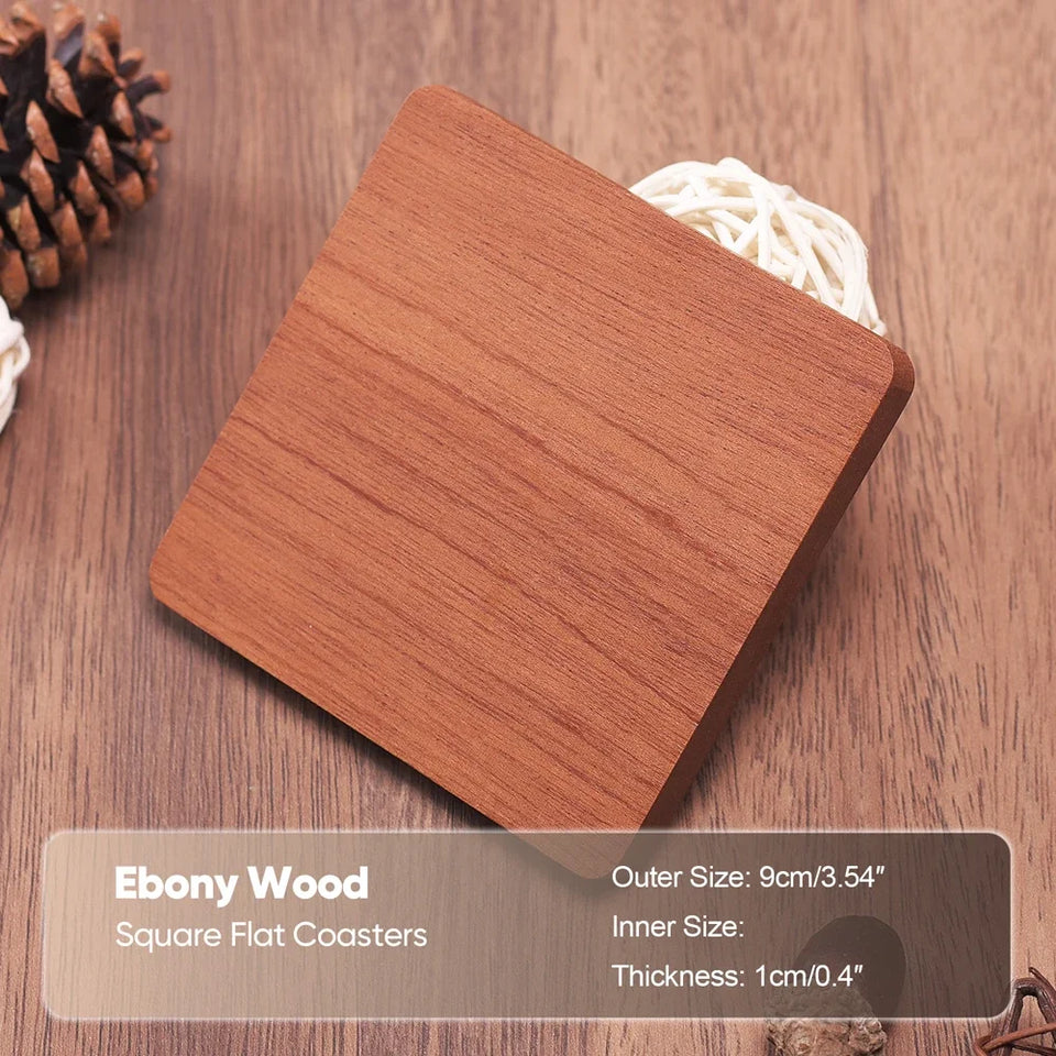 Wood Coasters for Drink Beech Coasters Heat Resistant Round Non-slip Pad Cup Coasters Tea Coffee Cup Pad for Home Table Kitchen