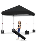 10x10 FT Pop Up Canopy Tent with 3 Adjustable Heights – Outdoor Sun Shade Shelter, 4 Sandbags & Carry Bag, for Parties & Events