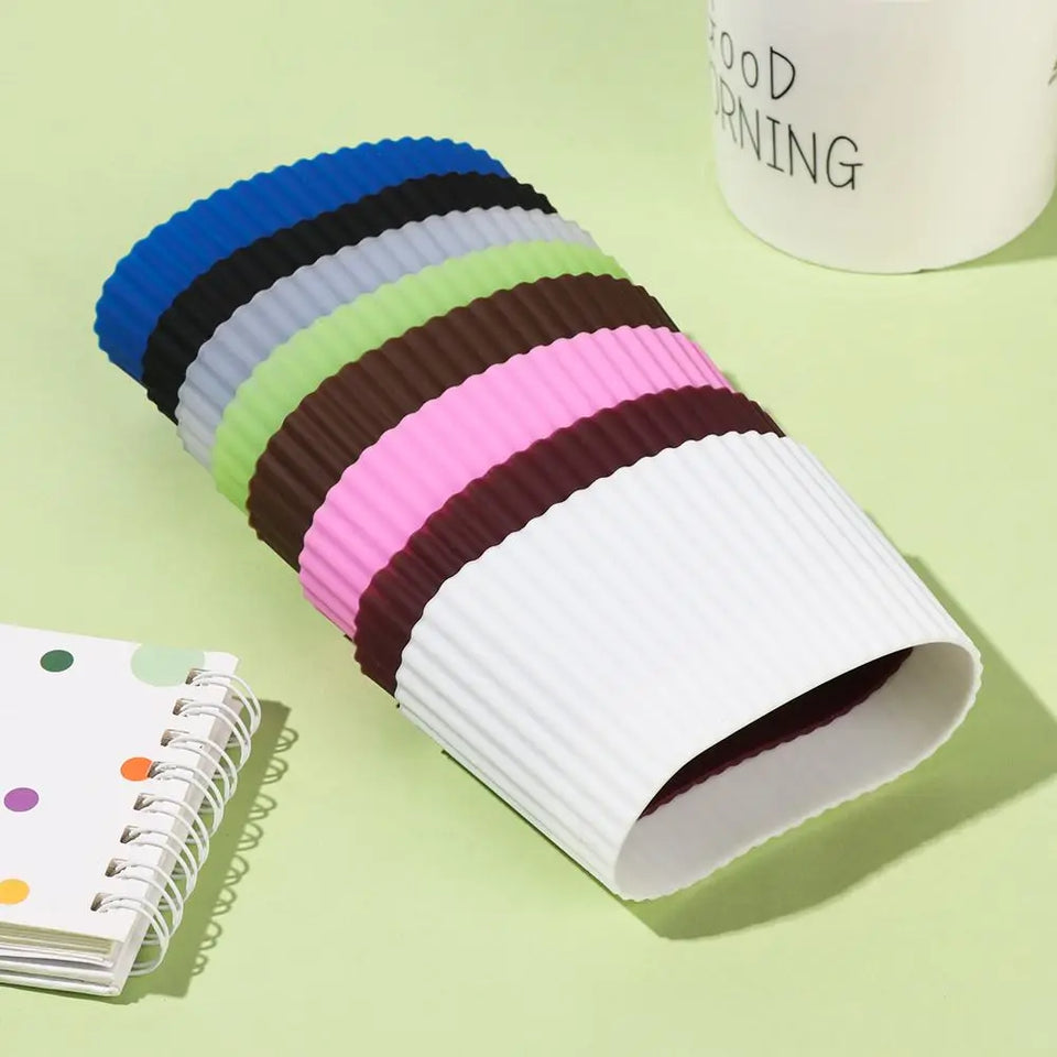 Silicone Cup Sleeve Heat Insulation Bottle Sleeves Non-slip Mug Sleeve Glass Bottle Cover For Mugs Ceramic Coffee Cups Wraps