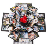 Hexagonal Explosion Box with Photo Album DIY Surprise Explosion Box Handmade Creative for Valentine Day Wedding Proposal