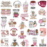 50pcs Funny Coffee Stickers Cute Cartoon Animals Decal DIY Handbook Laptop Phone Suitcase Stationery Stickers For Teens Gift