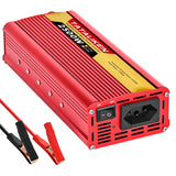2000W Car Power Inverter 12V DC to 110V/220V 60HZAC Converter with Dual USB Quick Car Charger Adapter(Red)