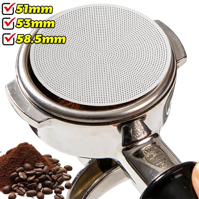 Coffee Filter Holder Stainless Steel Reusable Dripper Fine Mesh Cone Coffee Strainer Espresso Coffee Puck Screen Barista Tool