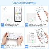 Mini Portable Printer,Thermal Label Maker Printer,For Wireless Bluetooth Photo Memo Stickers Inkless Suitable For Home, Office