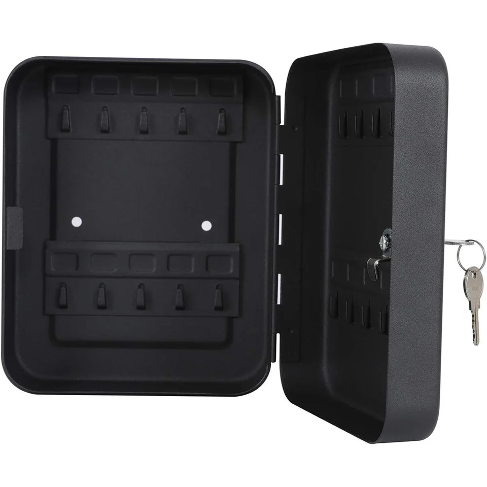 Combination Key Cabinet 20 Key Hooks Key Box Wall Mounted with Key/Code Lock Key Cabinet Security Lock Box Locking Key Cabinet