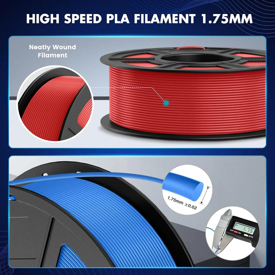 SUNLU 1KG High Speed PLA 3D Printer Filament 1KG 1.75mm ±0.02MM High Flow Speedy 3D Printer Filament Designed for Fast Printin