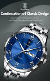 POEDAGAR Luxury Man Clock Waterproof Luminous Week Date Fashion Men's Wristwatch Stainless Steel Business Quartz Watches For Men