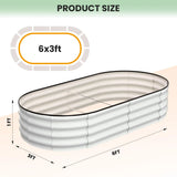 2-Pack Oval Galvanized Steel Raised Garden Bed Open Base Safety Edge Metal Planter Box Raised Beds for Vegetables Flowers Herbs