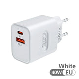 40W USB Type C Charger Dual Port QC4.0 PPS PD 20W Quick Fast Charging Mobile Phone Charger Adapter for iPhone Samsung Xiaomi