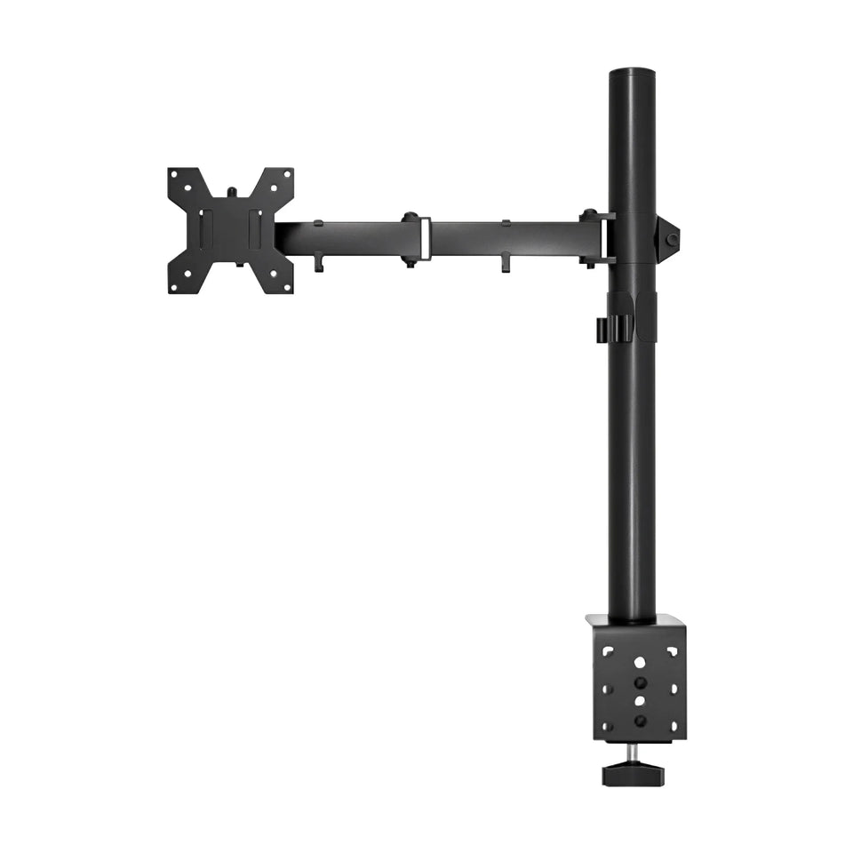 Adjustable Single Monitor Arm – Universal Mount for 12-32" Screens, Height/Angle Adjustable, Sturdy Steel, Ideal for Home Office