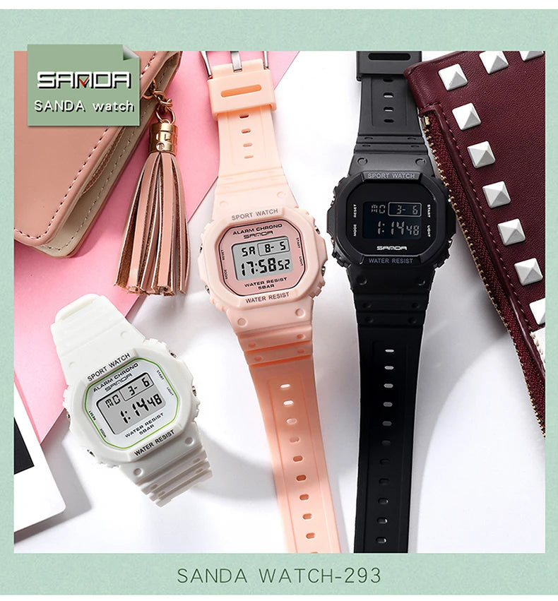 SANDA G Style Digital Watch Men Waterproof Ms Watch Sport Men Watches Boy Girl Electronic Clock Relogio Masculino Relógio Mulhe