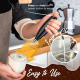 ONEKA Milk Frother Handheld Foam Maker For Latte Mini Whisk Coffee Cappuccino Frappe Matcha Hot Chocolate Drink Mixer