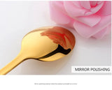 8 Colors Tea Spoons Stainless Steel Coffee Spoon High Quality Dessert Cake Fruit Spoons Gold Small Snack Scoop Dinnerware Tools