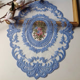 New Oval Lace Embroidery Table Place Mat Ins Christmas Pads Cloth Placemat Cup Coffee Tea Coaster Doily Kitchen Table Decoration