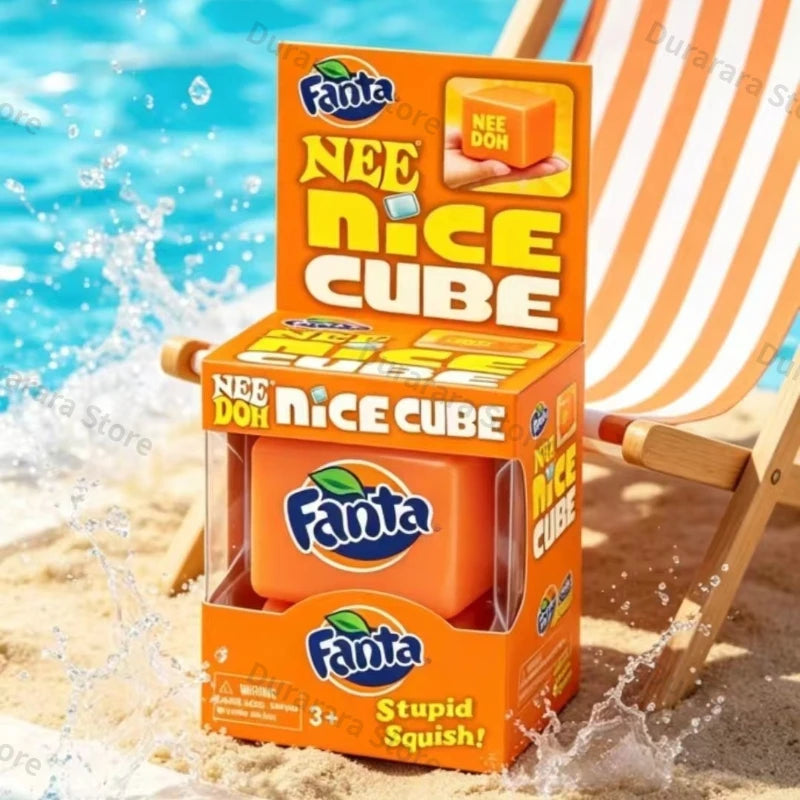 New Schylling Limited Edition Fanta Nice Cube Squish Stress Relief Toy Cute Soft Fidget Toy Stress Relief Squishy