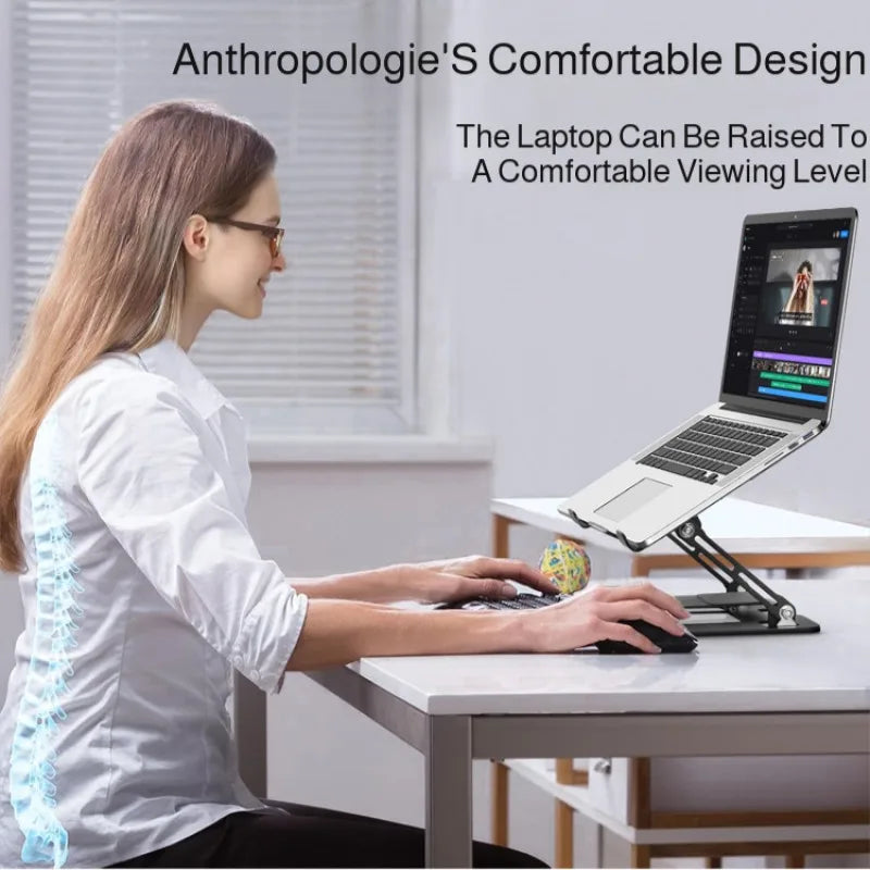 Laptop Stand Office Liftable Carbon Steel Laptop Stand Two in One Heightened Foldable Vertical Cooling Ergonomic Laptop Stand