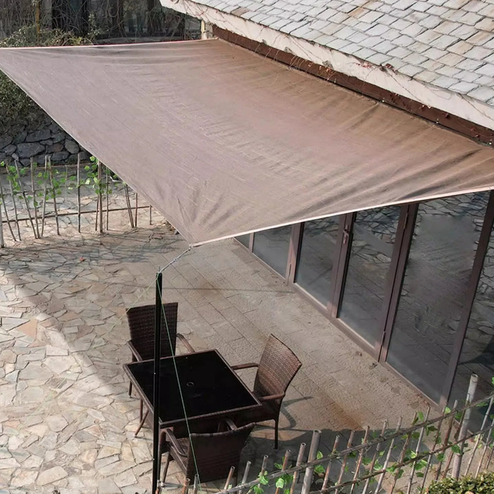 Sunshade Net Soft Coffee High Density Sun Shade Sail Polyethylene Metal Grommets with 4 65.6FT Ropes for Patio