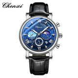 CHENXI Watches Luxury Men Waterproof Star Luminous Watch For Man High Quality Quartz Chronograph Leather Wristwatches Clock Male