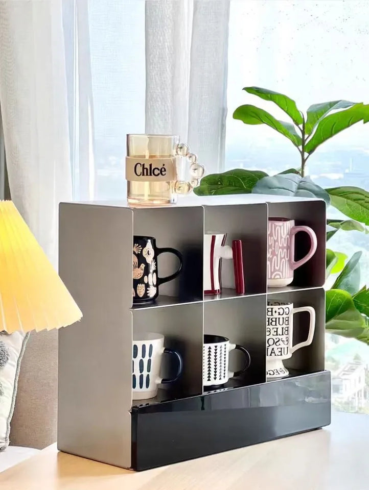 Coffee Cup Storage Display Stand Stainless Steel Retro Bath Bedroom Cosmetics Organization Rack Luxury Creative Home Accessories