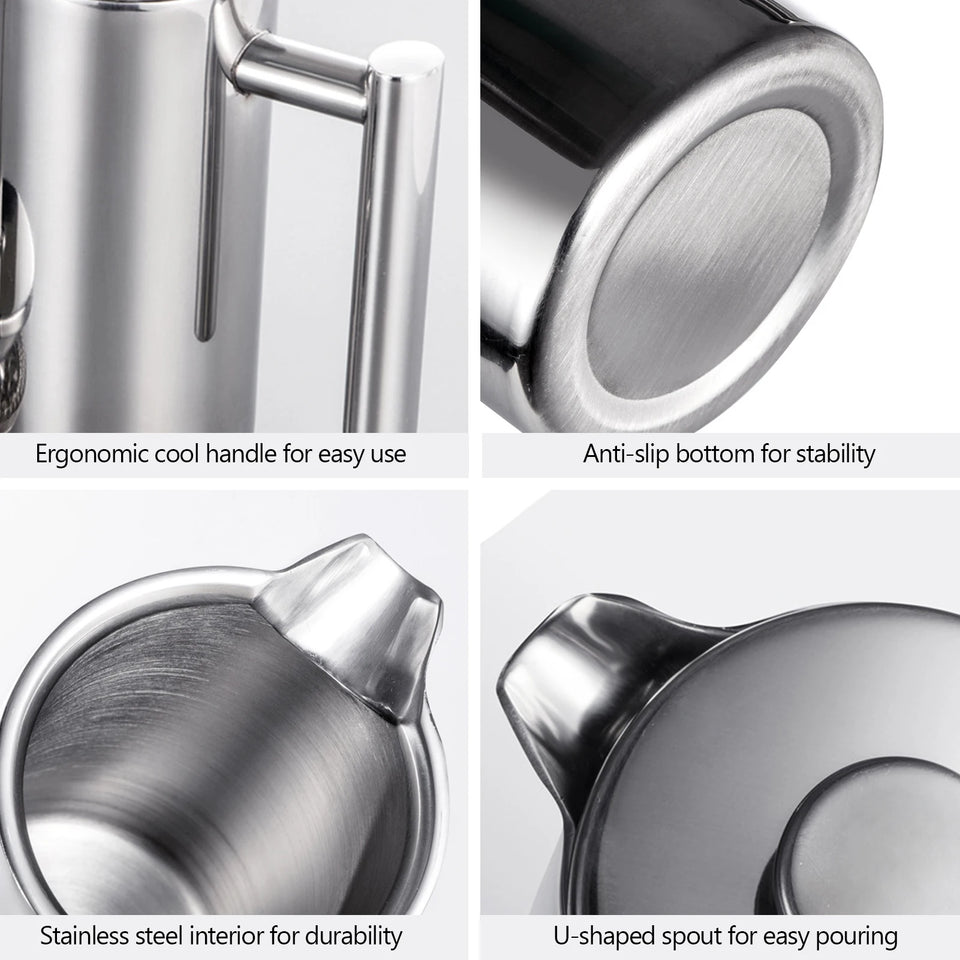350ml/800ml/1000ml French Press Coffee Maker Stainless Steel Double Walled Insulated Coffee Maker Pot coffee maker coffee pot