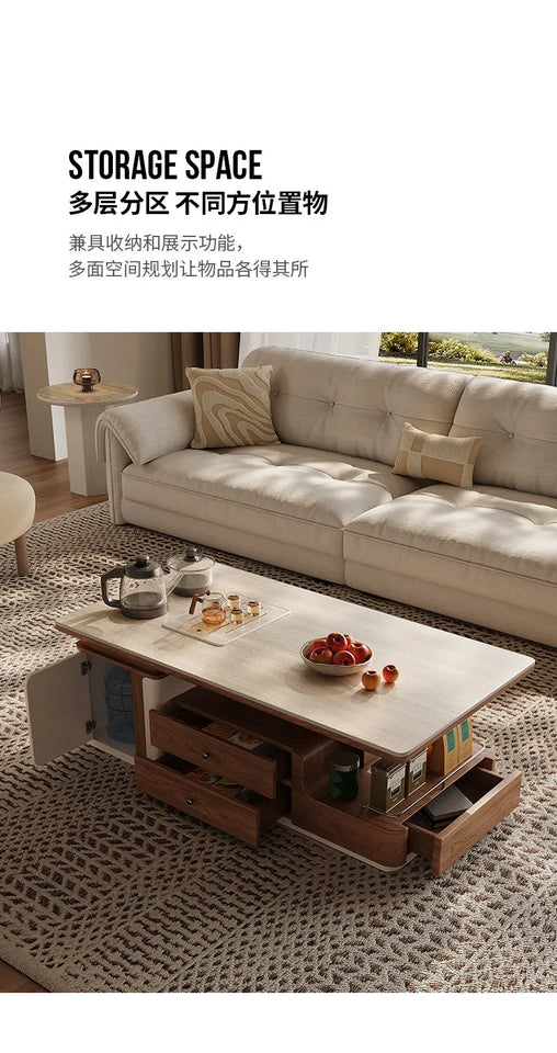 Tea Making Integration Rectangle Coffee Table Storage Fashion Living Room Center Sofa Side Table Interior Decor Items Furniture
