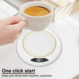 USB Coffee Mug Warmer with 3 Temperature Settings Smart Cup Warmer Electric Beverage Warmer for Hot Coffee Tea and Milk