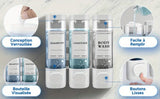 Wall-mounted Soap Dispenser, Shower Gel Dispenser, 3-in-1 Shampoo and Conditioner Dispenser, No Drilling Required, ABS Material,