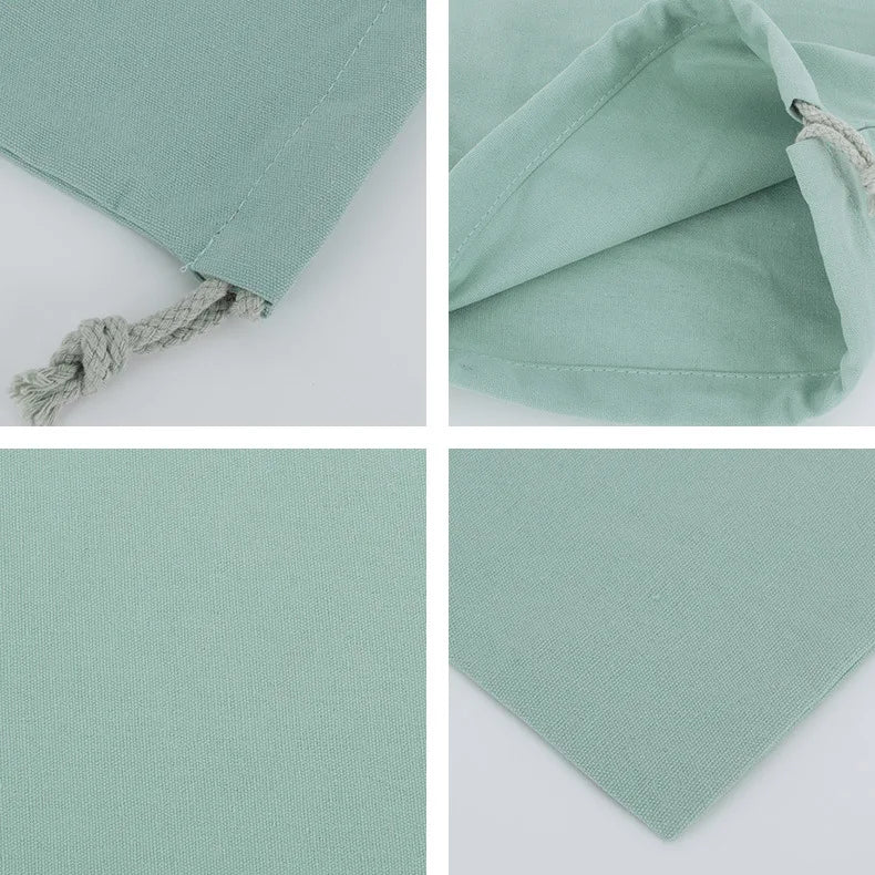 Cotton Drawstring Storage Bag White Canvas Bags for Candy Gift Package Pouch Reusable Home Sundries Organize Dustproof Sacks