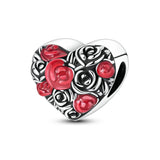 Red Series 925 Sterling Silver Koi Firecracker Dragon Heart Mushroom Coffee Machine Charm Fit DIY Bracelet Necklace Niche Gifts