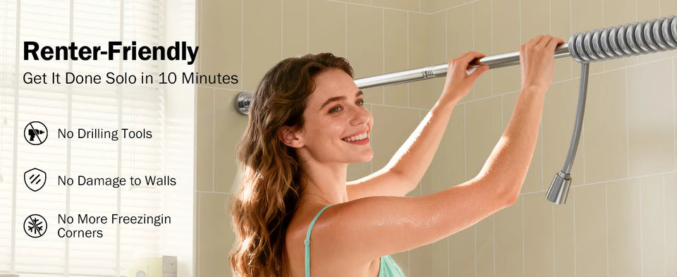 Tandem Shower Head For Couples, Dual Shower Head with Original Adjustable Slider, High Pressure Double Shower Head for Two