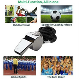 Metal Referee Whistle, Whistle with Hanging Rope, Sports Whistle, for Sports Competitions, Signaling, Loud Outdoor Survival