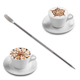 1pc Stainless Steel Chocolate Shaker Cocoa Flour Coffee Sifter Or 16Pcs Coffee Stencils Template Strew Pad Duster Spray Tools