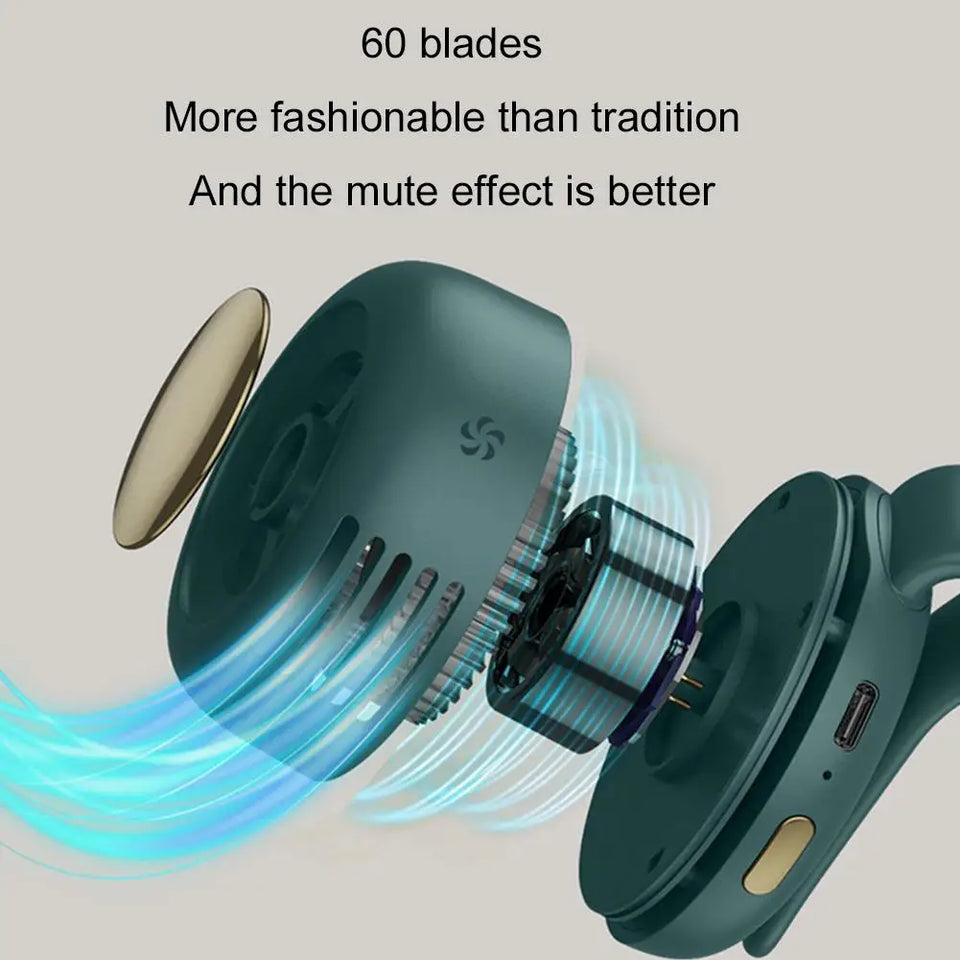 360° Adjustable Airflow Portable Neck Fan Soft Breeze Quiet Personal Cooling Fan for Outdoor & Office Travel Mini Fan