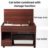 Integrated Cat Litter Box Storage Cabinet Leak Proof Sand Storage Cats Toilet Closed Stainless Steel Bedpans Pets Supplies