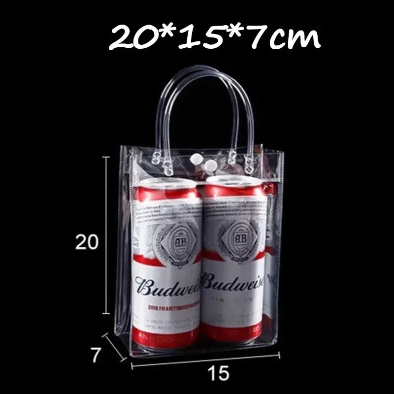 1-50PCS Clear Tote Waterproof Bag Reusable PVC Clear Shopping Bag Shoulder Handbag Environmentally Travel Storage Bag Shoes Bag